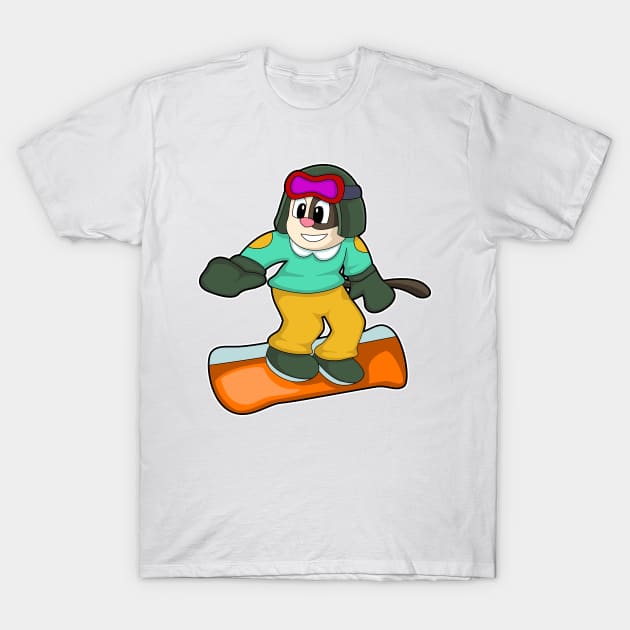 Dog at Snowboard Sports T-Shirt by Markus Schnabel